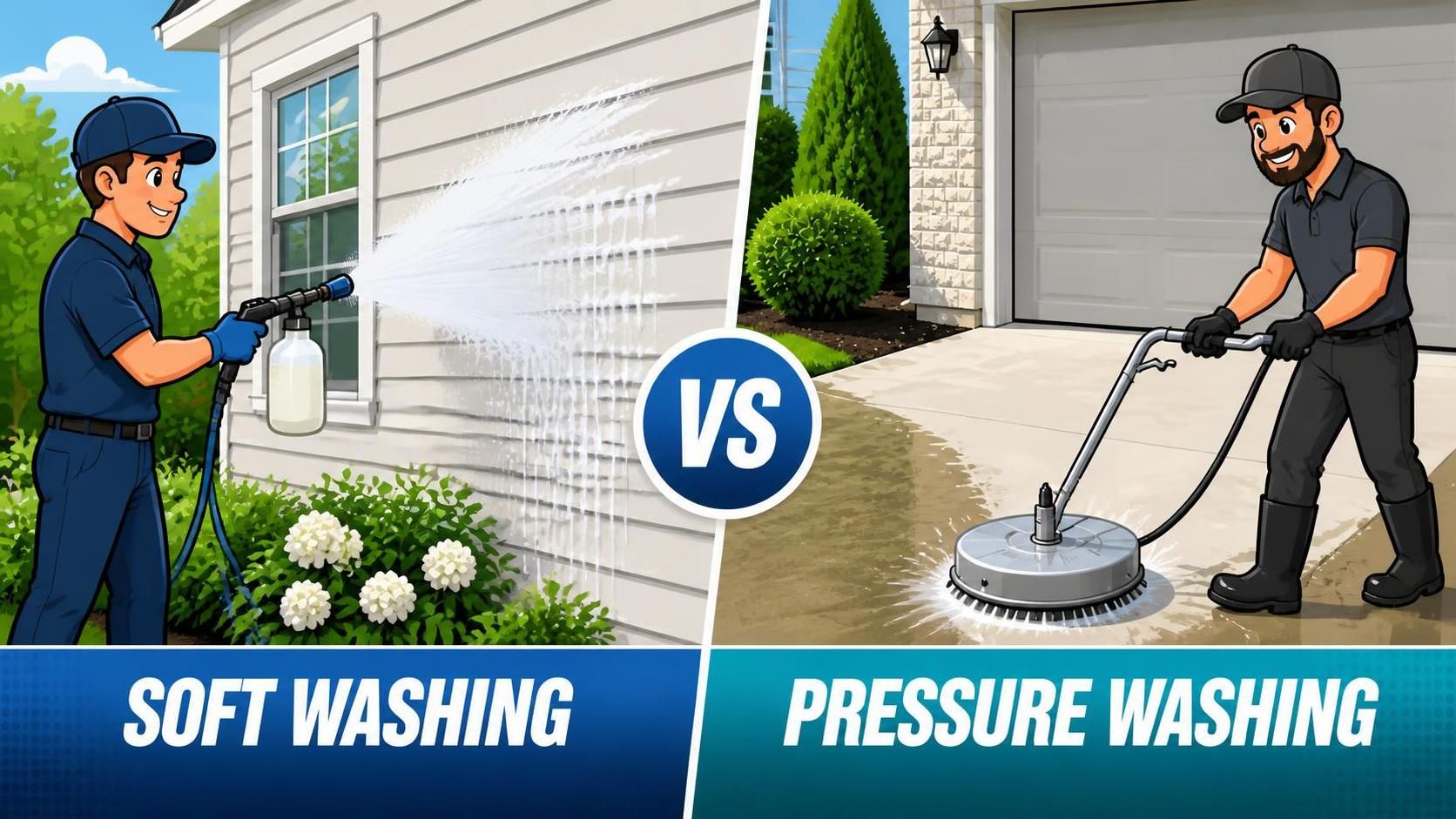 Soft Washing vs Pressure Washing